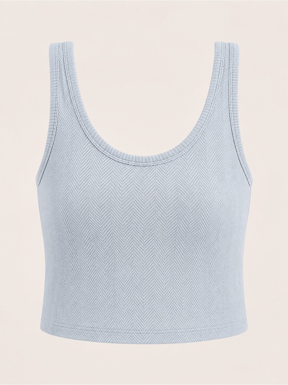 Scoop Neck Crop Tank in Pale Blue